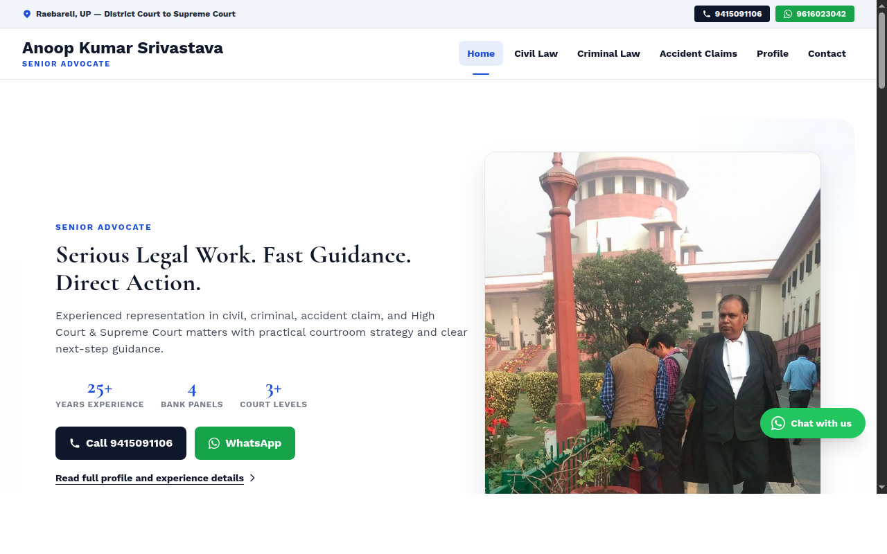 Anoop Srivastava Advocate website screenshot